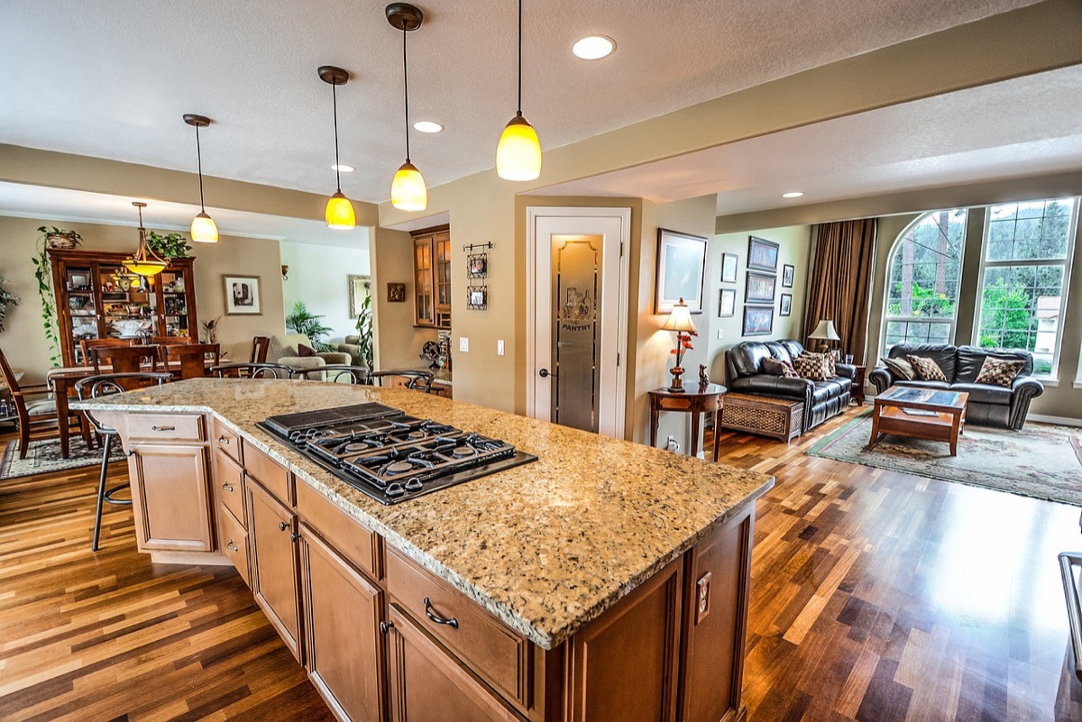 Countertop water pitcher in modern kitchen setting