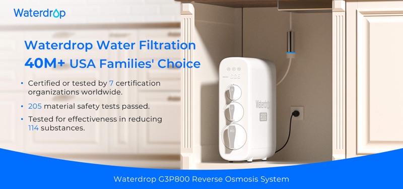 Waterdrop reverse osmosis water filtration system